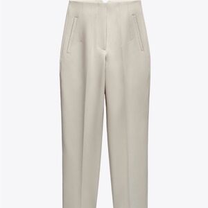 Zara Cream High Waisted Dress  Pants